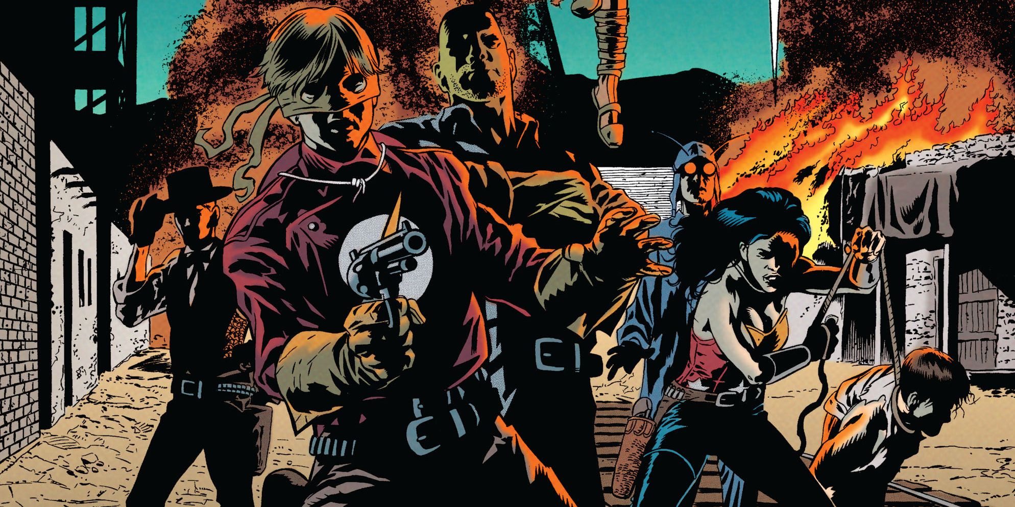 Justice Riders in a shootout