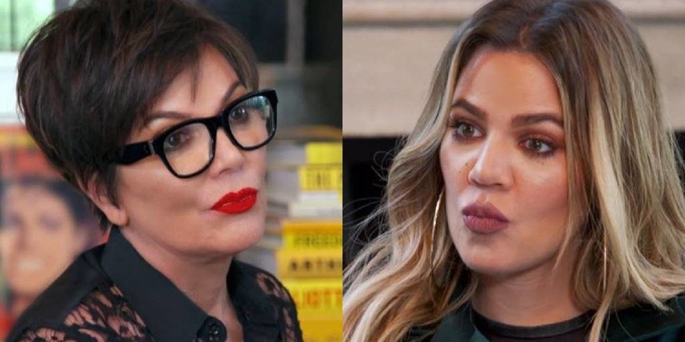 Split image of Kris and Khloe on KUWTK