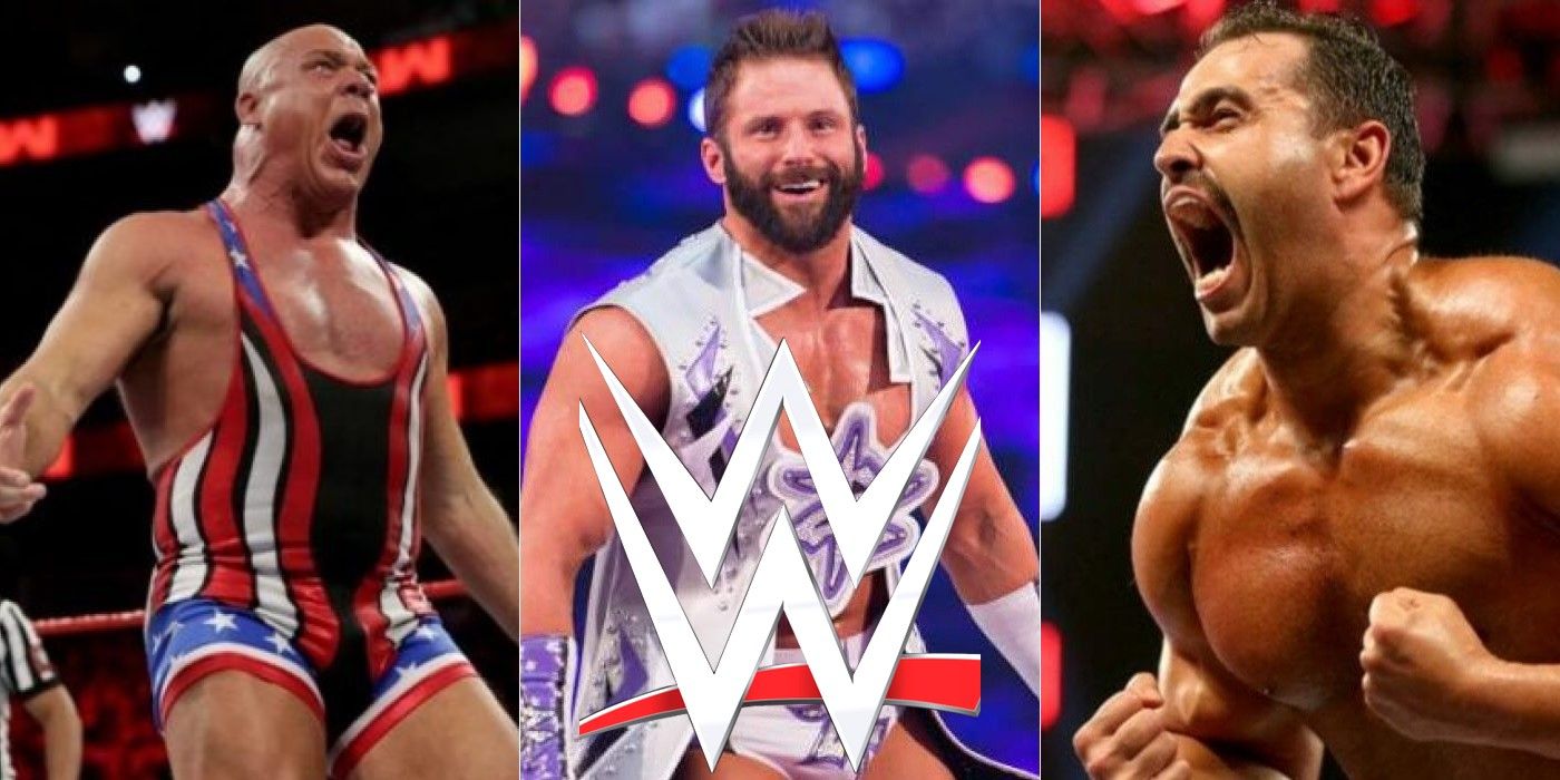 Kurt Angle, Zack Ryder and Rusev WWE