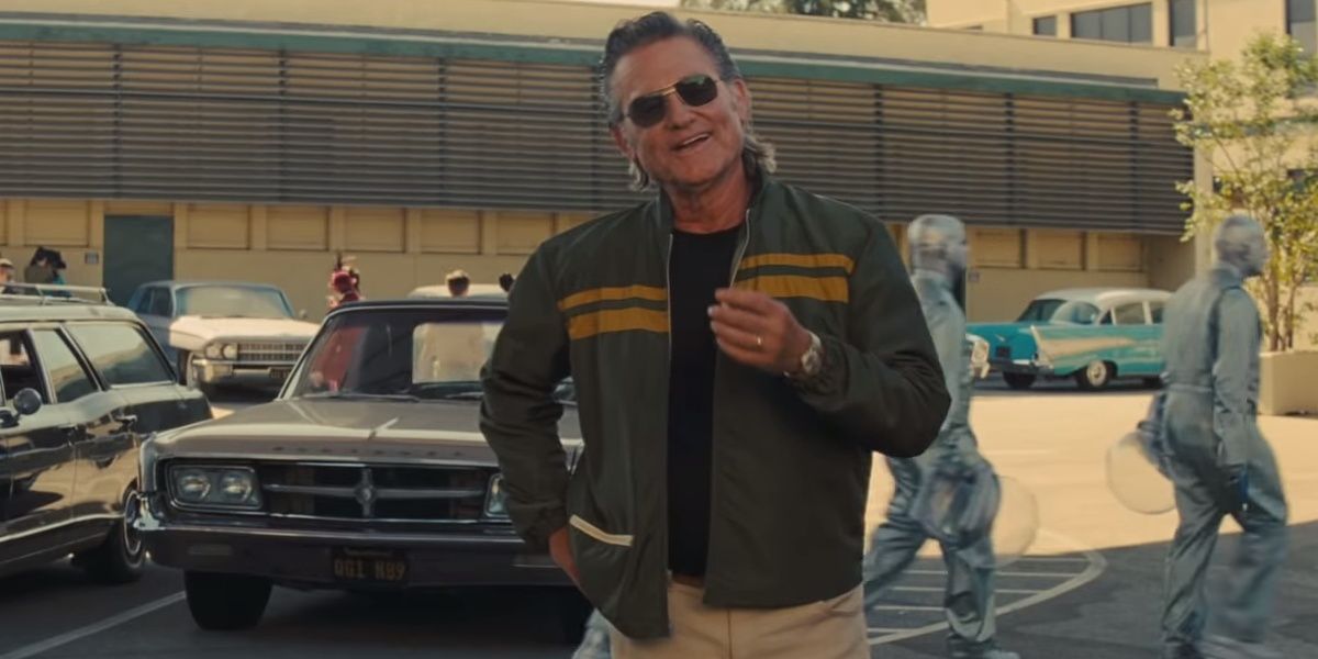 Kurt Russell on a studio lot in Once Upon a Time in Hollywood