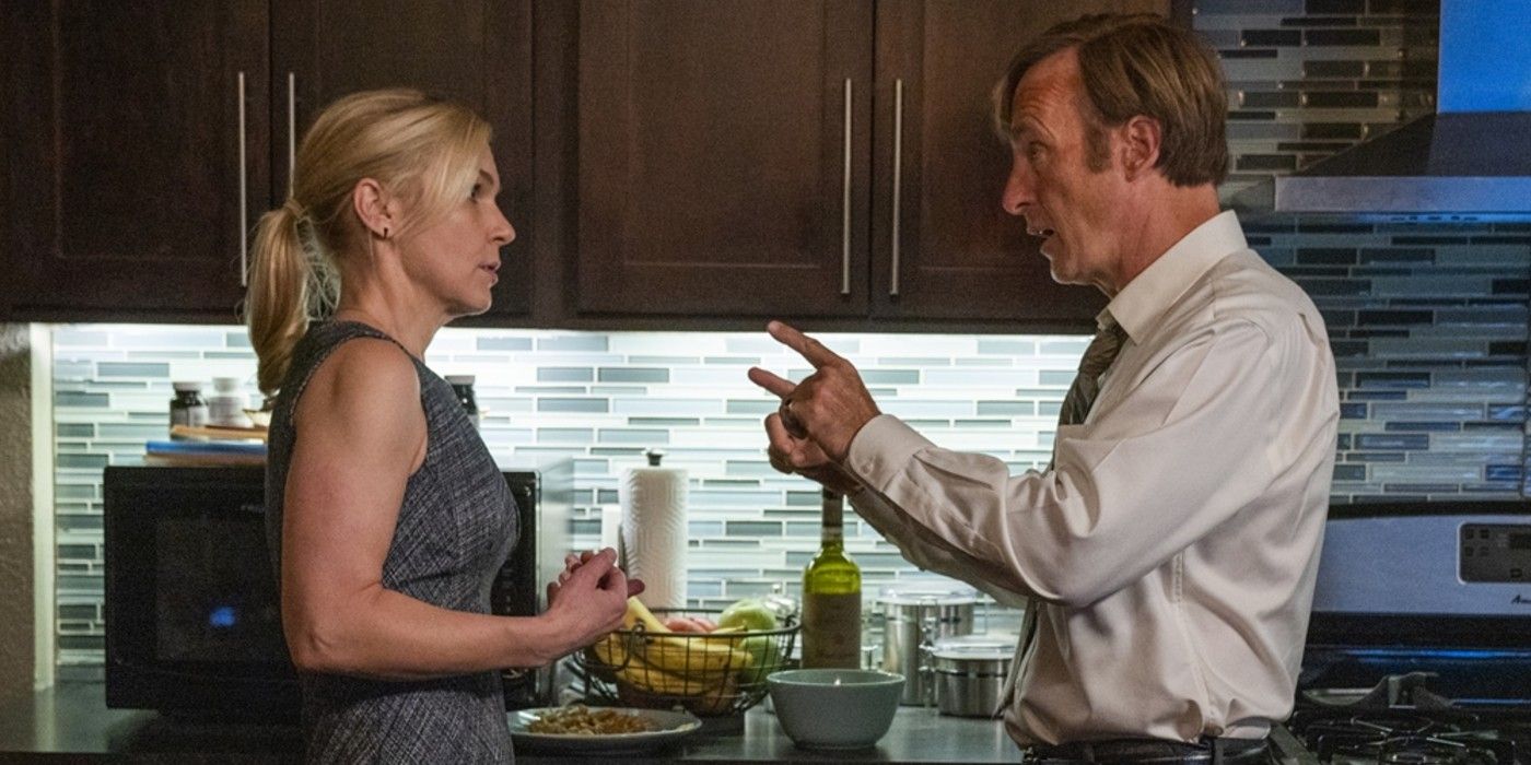 Kim and Jimmy argue in the kitchen in Better Call Saul