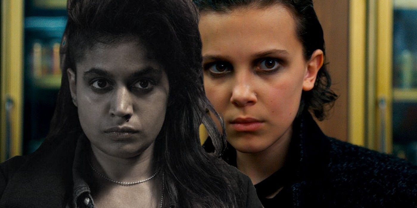 Linnea Berthelsen as Kali and Millie Bobby Brown as Eleven in Stranger Things