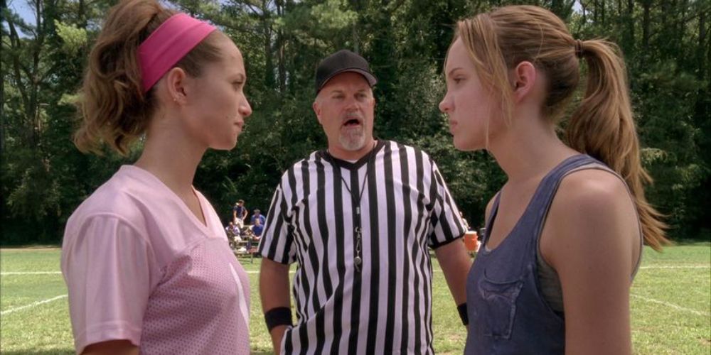two girls square up to each other in front of a referee in Mean Girls 2