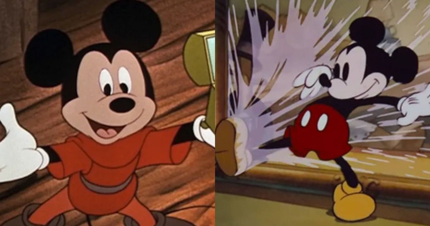 Mickey's cartoons positioned together