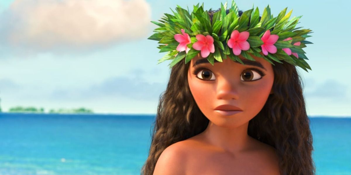 Moana with a flower crown