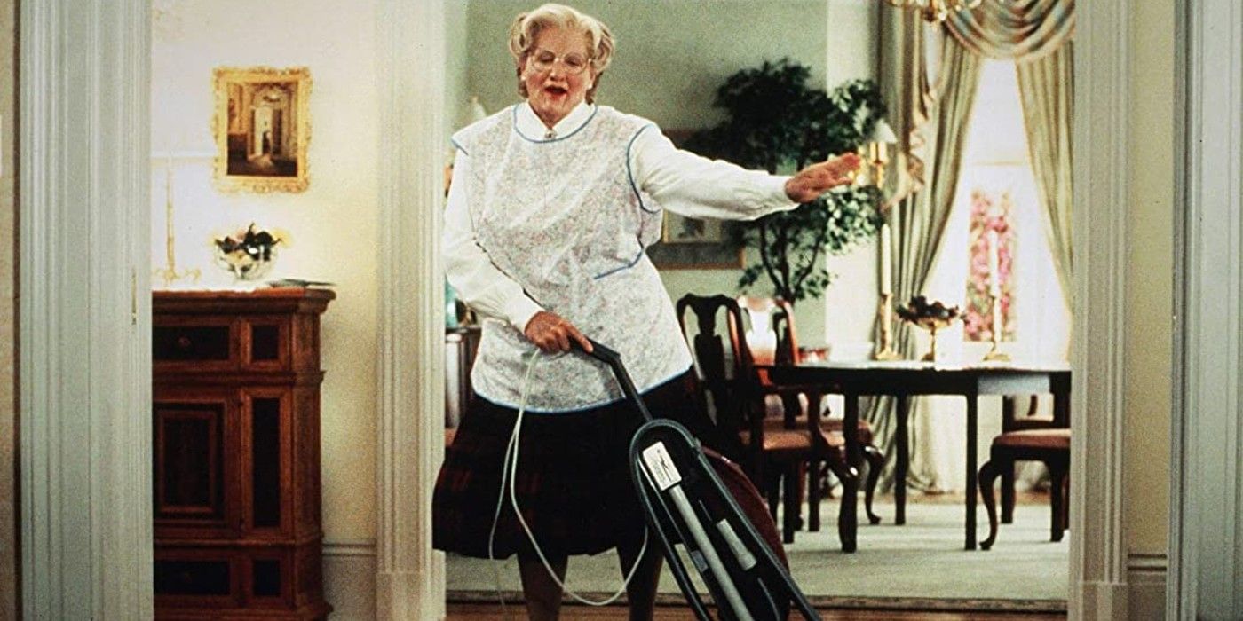 Mrs Doubtfire cleaning
