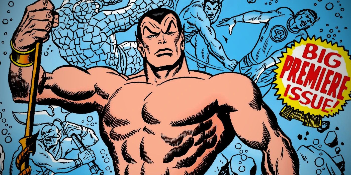 Namor standing proudly in his first comic book appearance