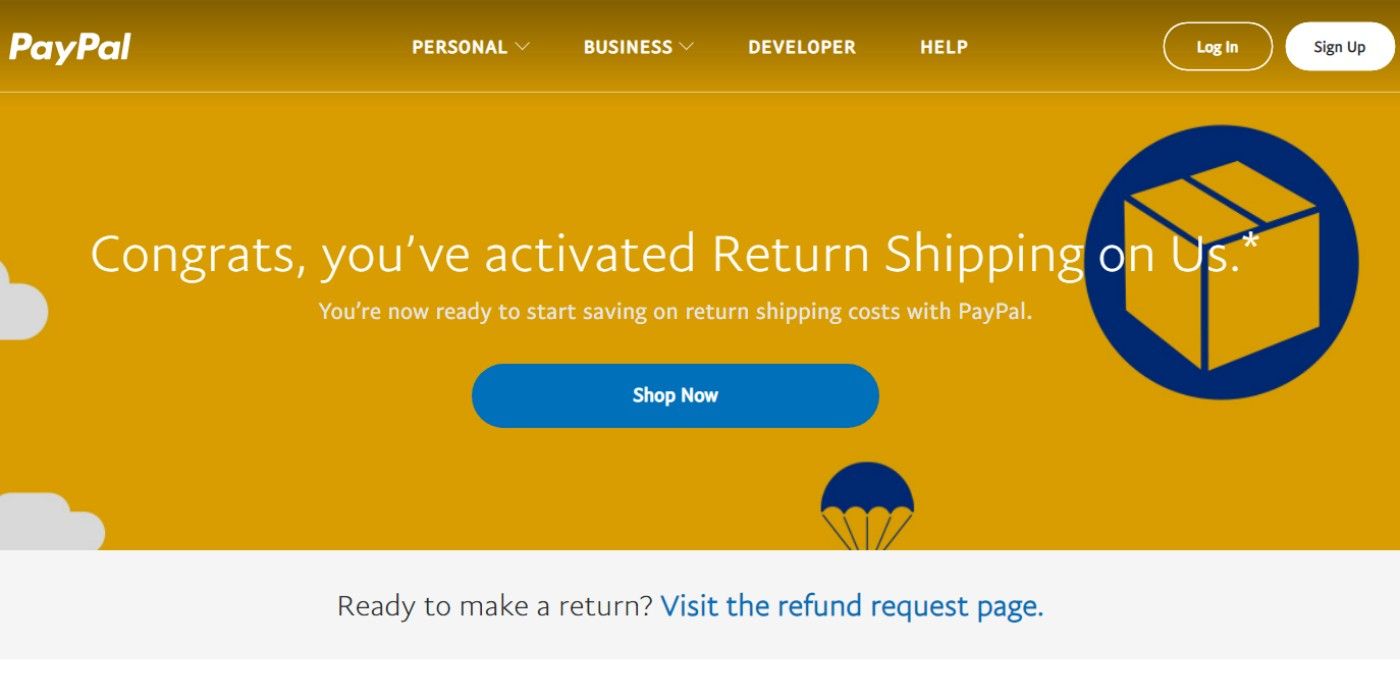 PayPal Refund Site Screenshot