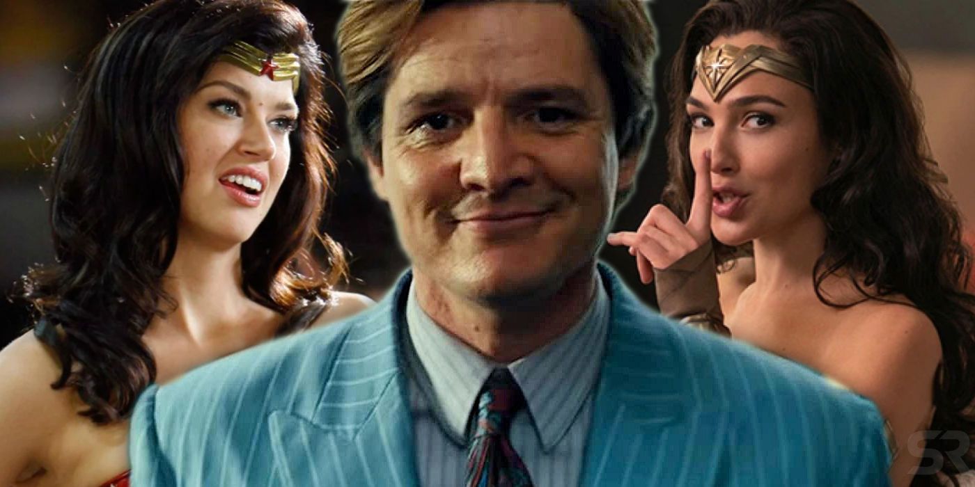 Pedro Pascal with Adrianne Palicki and Gal Gadot as Wonder Woman