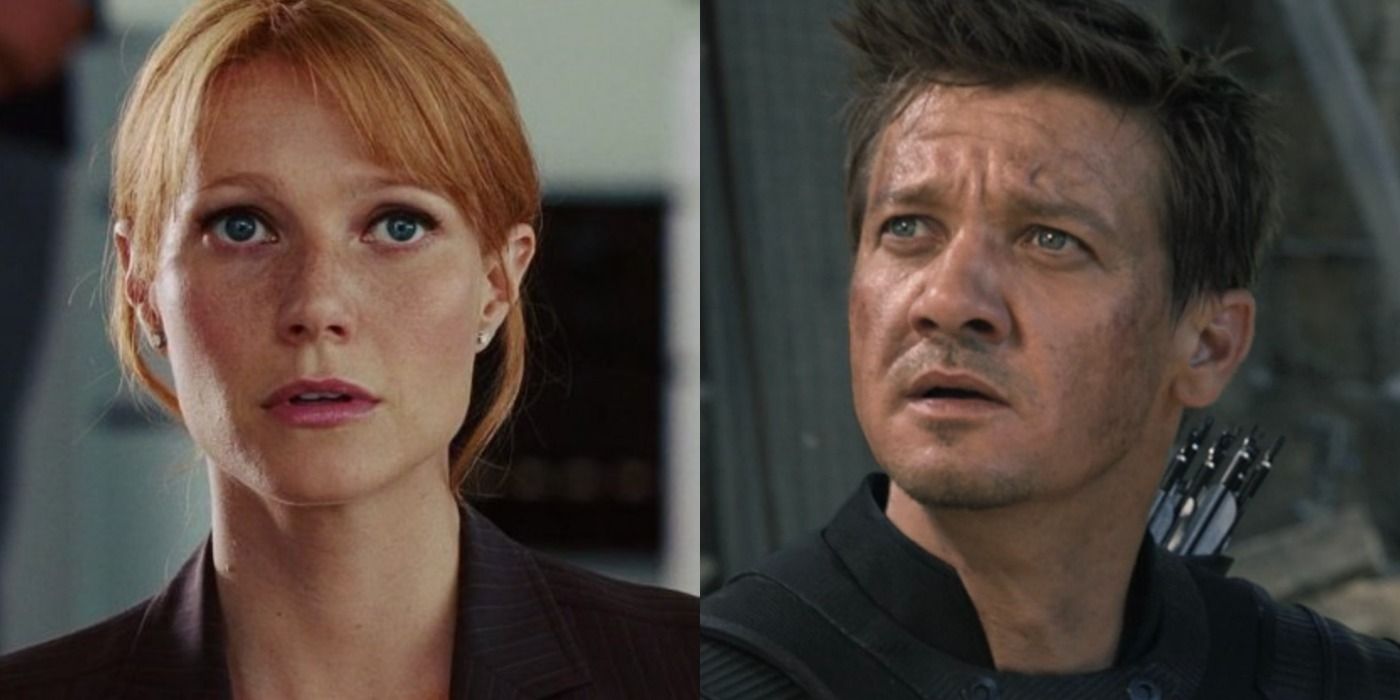 A split image features Pepper Potts and Clint Barton in the MCU