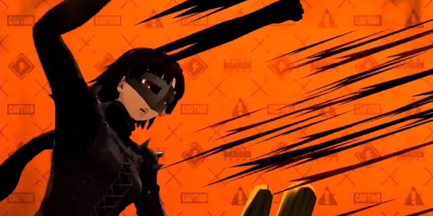 A Showtime Attack in Persona 5 Royal, with one character superimposed on the left