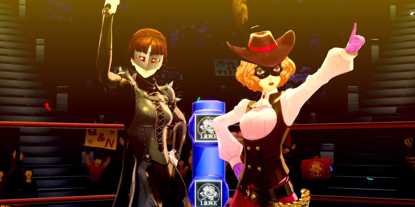 Two characters in Persona 5 Royal doing a showtime attack