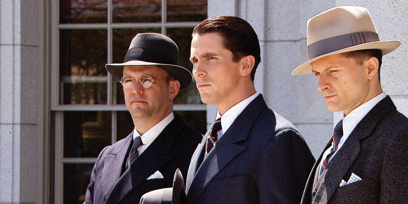 Christian Bale with other detectives in Public Enemies