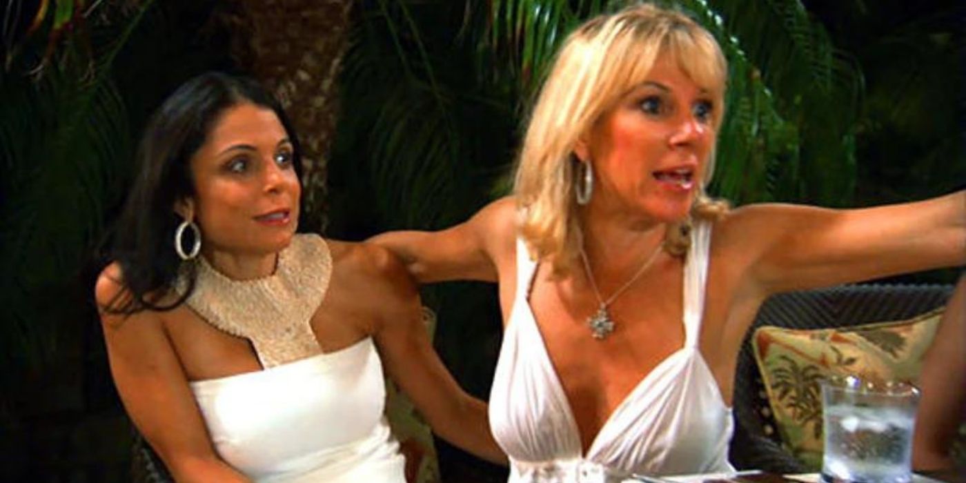 Ramona and Bethenny arguing with Kelly on Scary Island on RHONY