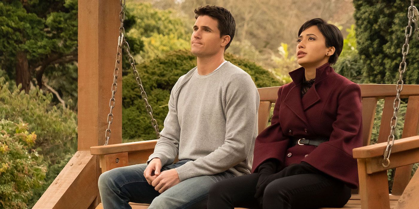 Robbie Amell and Andy Allo in Upload