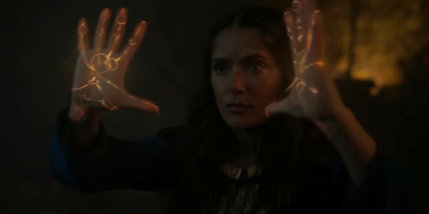 Salma Hayek as Ajak Eternals using her powers