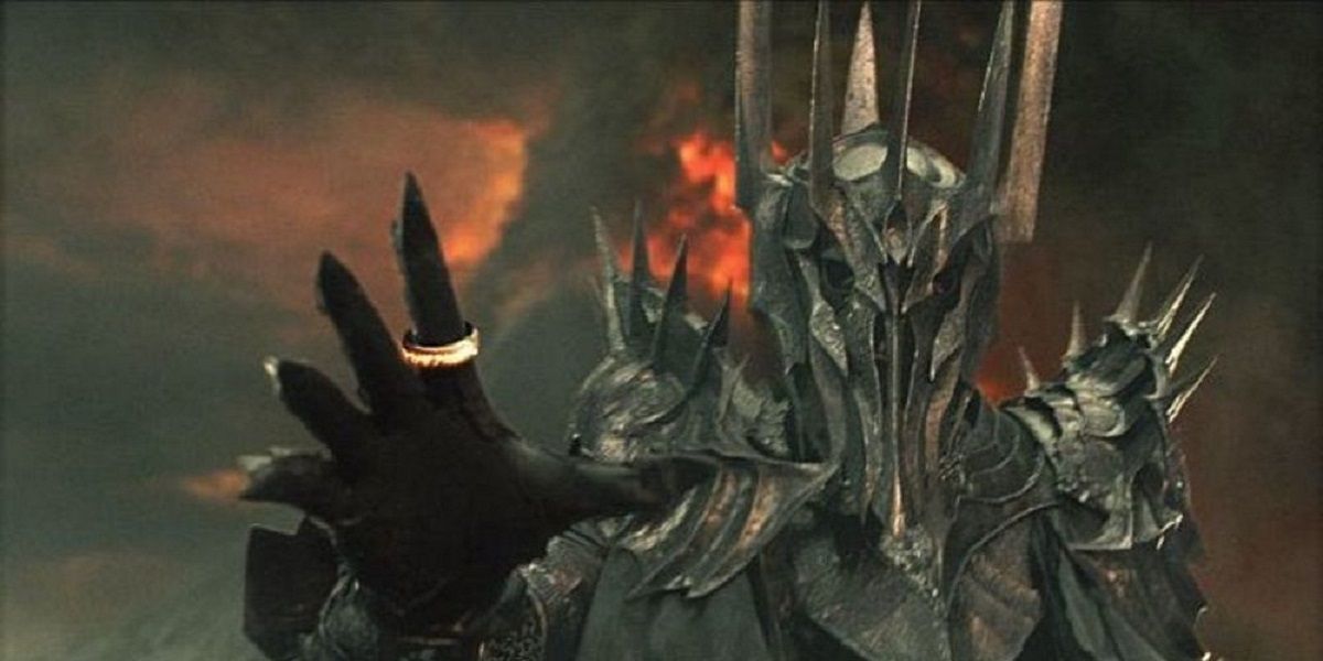 Sauron reaching out while wearing the ring in Lord of the Rings