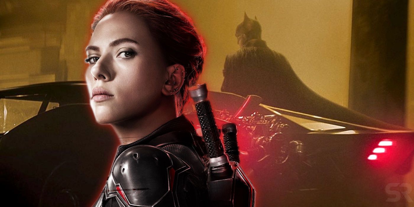 Scarlett Johansson as Black Widow and Robert Pattinson as Batman