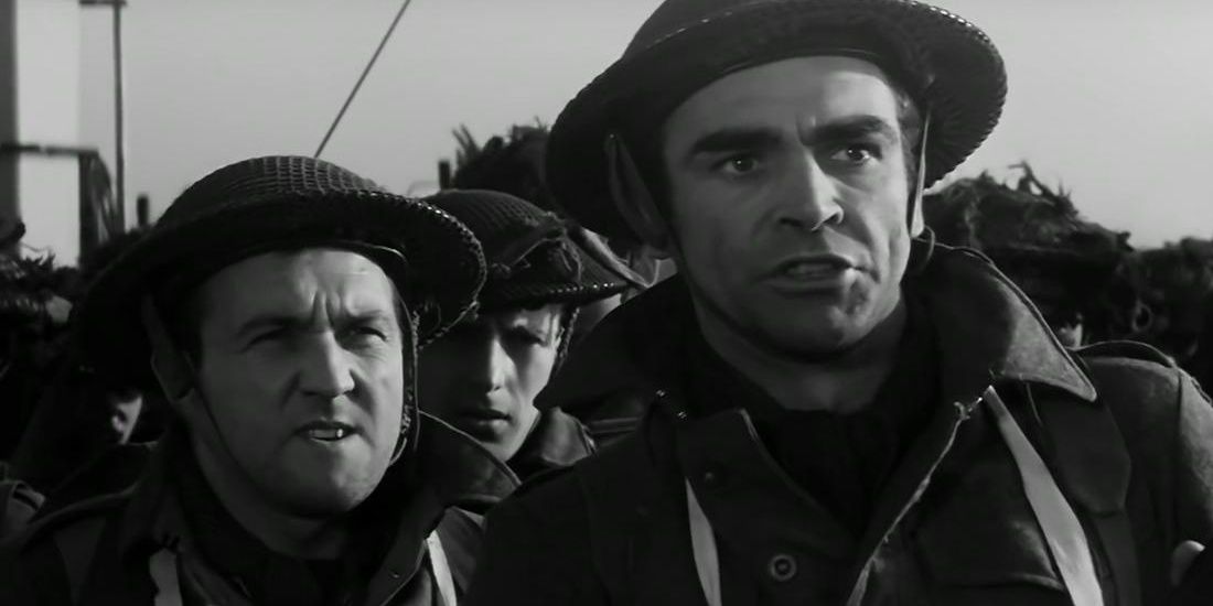 Sean Connery speaks to his fellow soldiers from The Longest Day