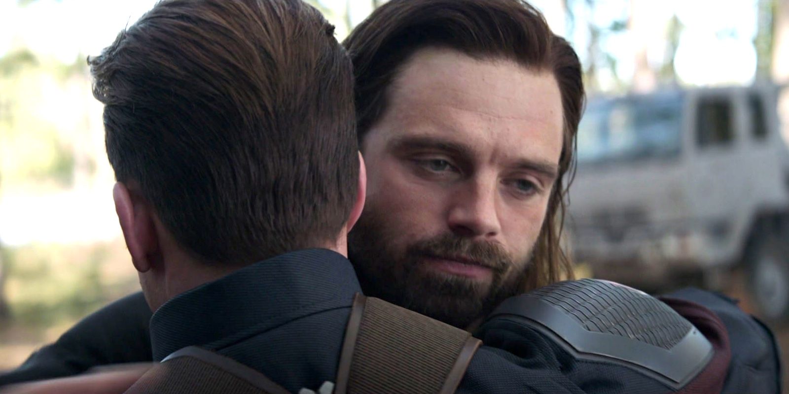 Sebastian Stan and Chris Evans in Avengers Endgame