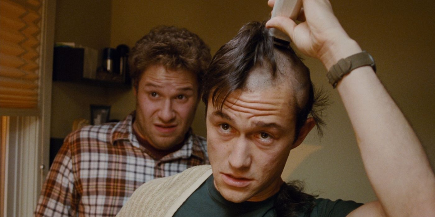 Seth Rogen and Joseph Gordon Levitt in 50 50 Shaved Head Scene