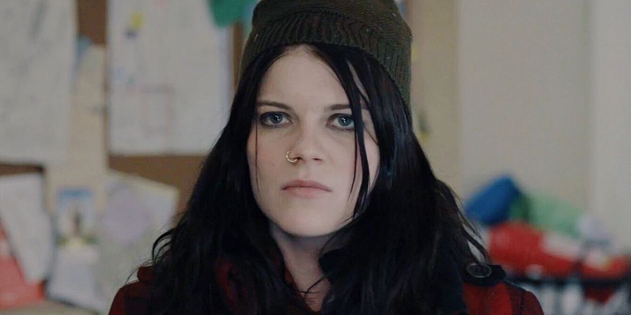 A close-up of Mandy in Shameless