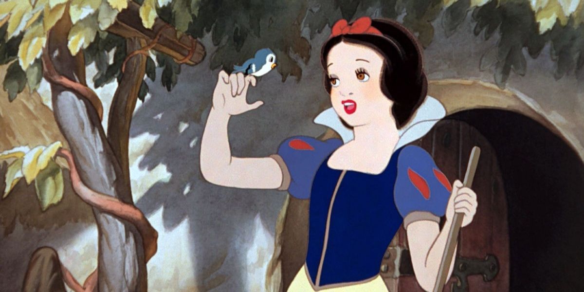 Snow White singing to some birds in Snow White and the Seven Dwarves