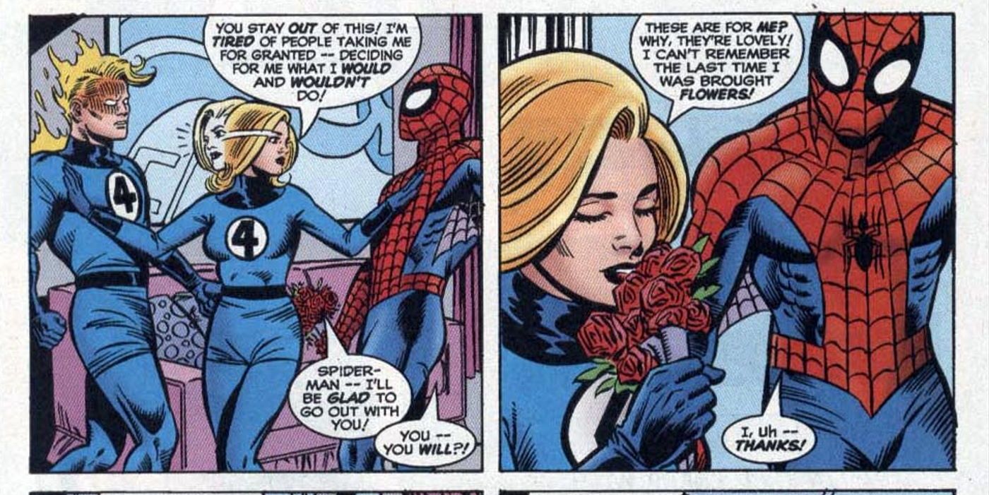 Spider-Man dates Invisible Woman in Marvel Comics
