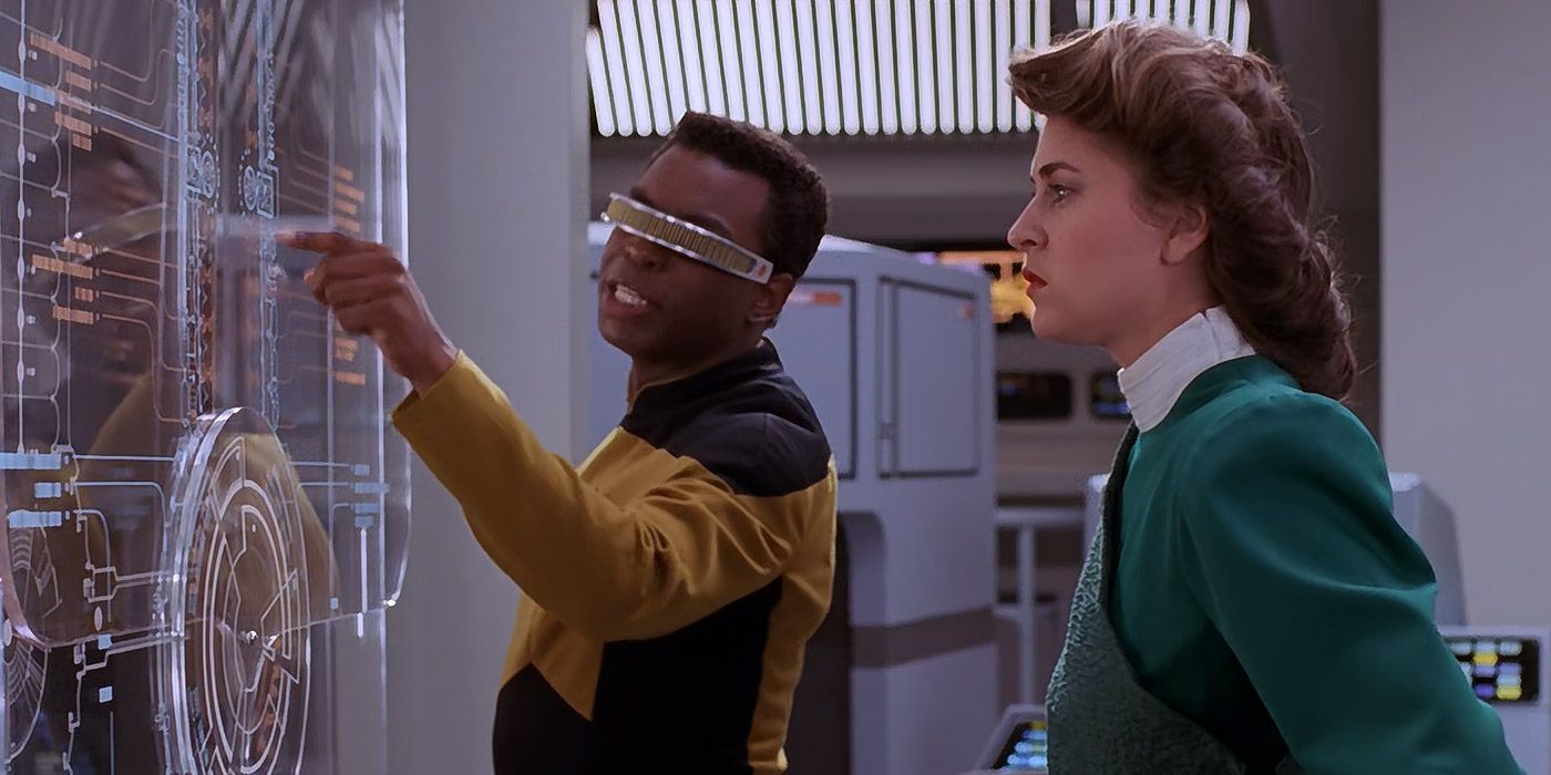 Geordi and Dr. Brahms from Star Trek: The Next Generation