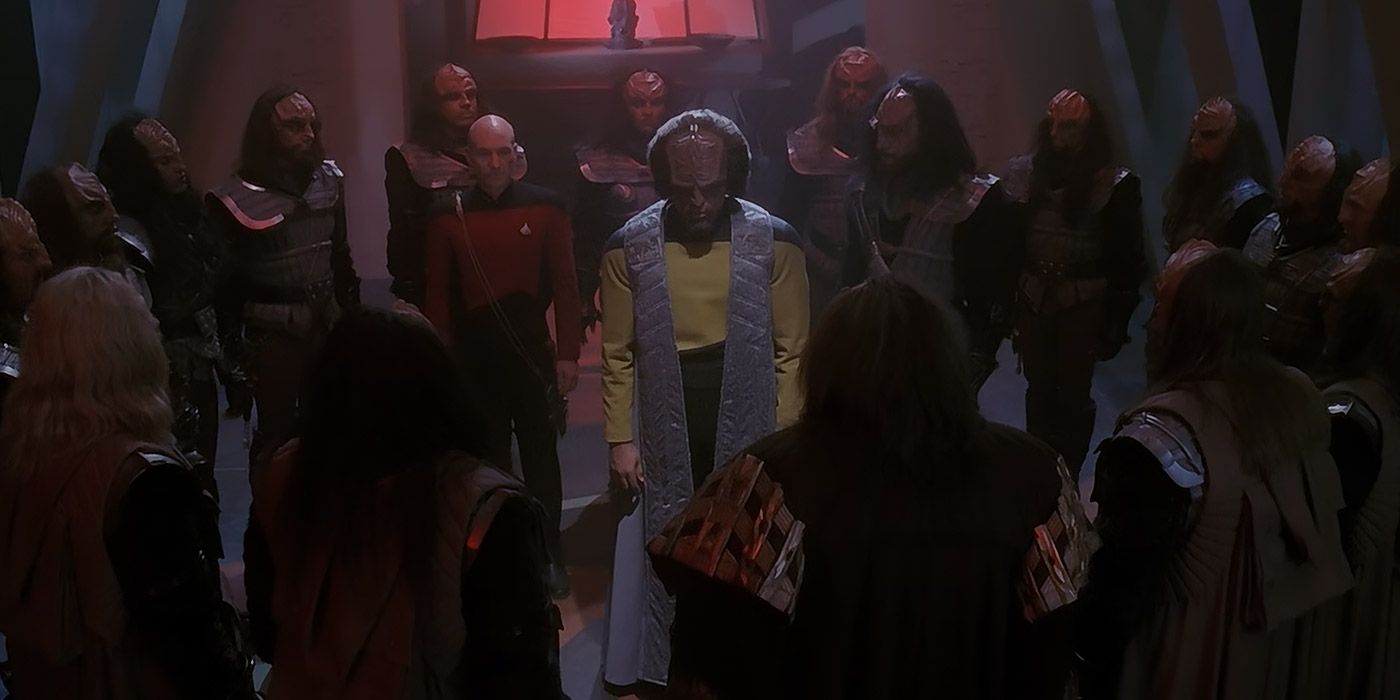 The Klingon High Council shuns Worf in Star Trek: The Next Generation