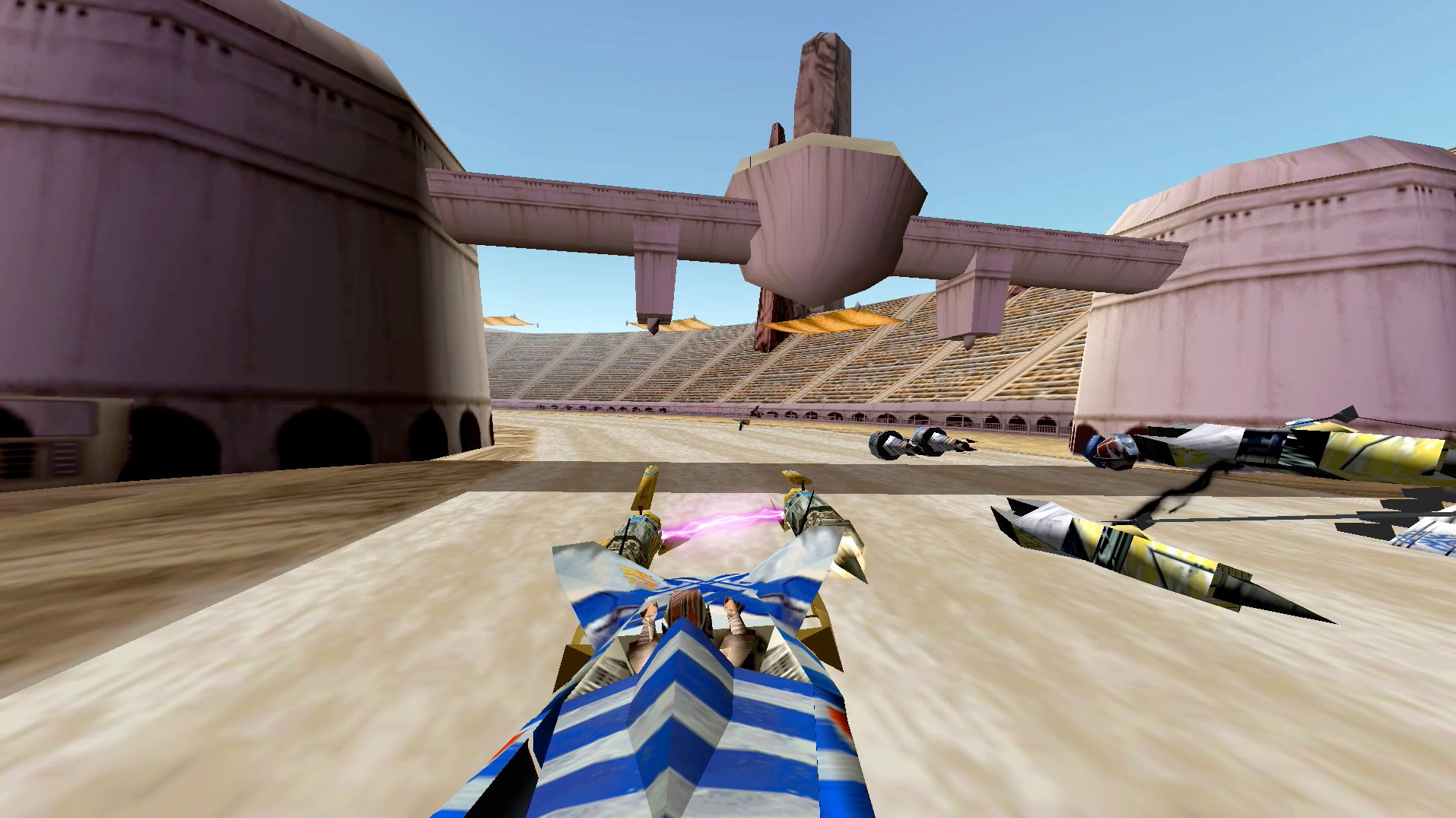 Star Wars Episode 1 Podracer car on track