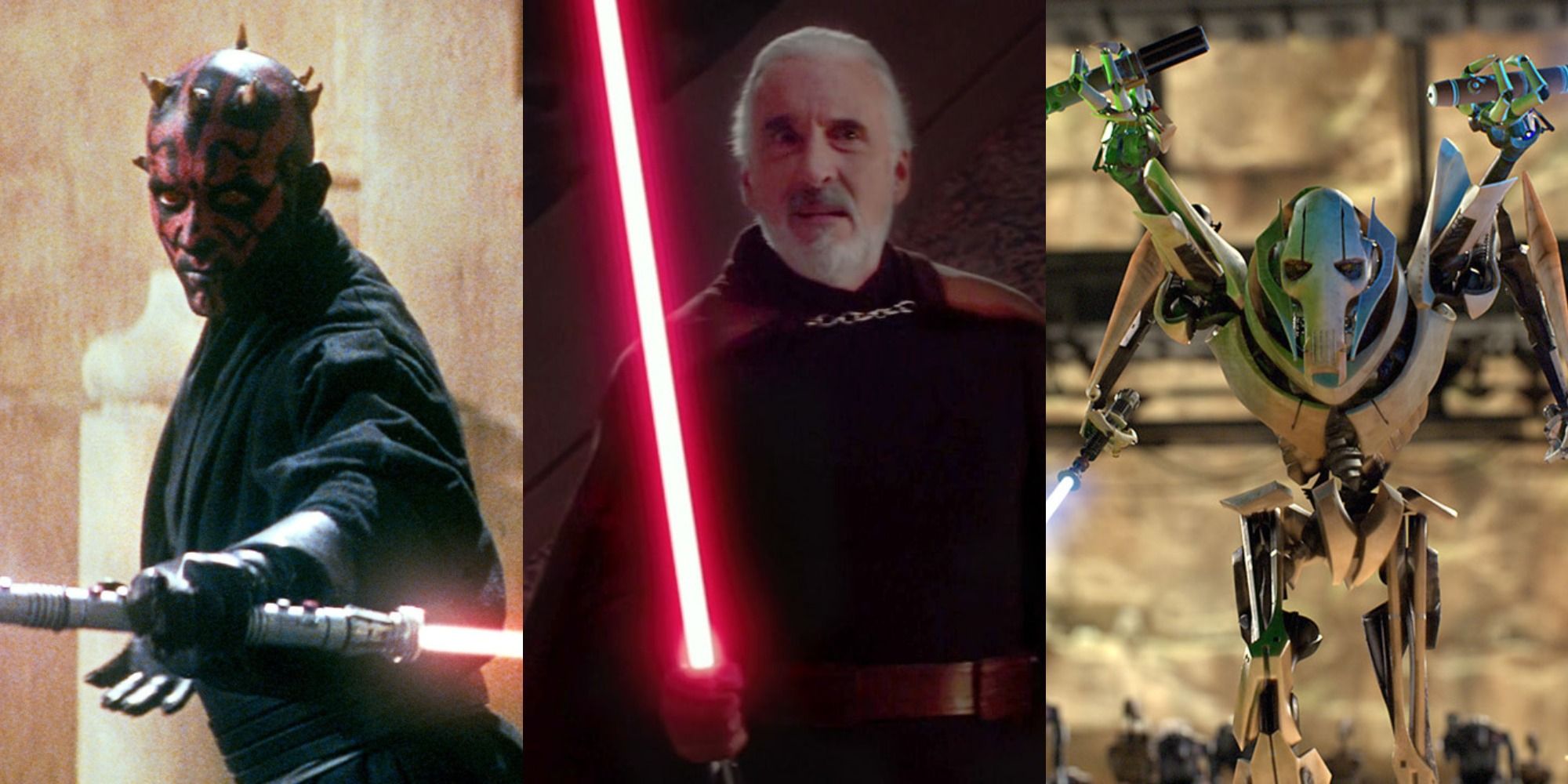 Star Wars Prequel Trilogy Villains Count Dooku General Grievous Darth Maul