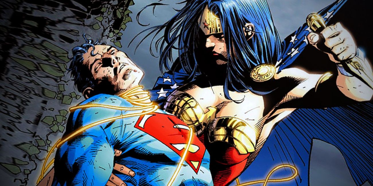 Superman Dead with Wonder Woman Comic