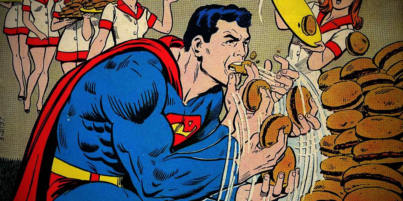 Superman Eating Hamburgers Comic
