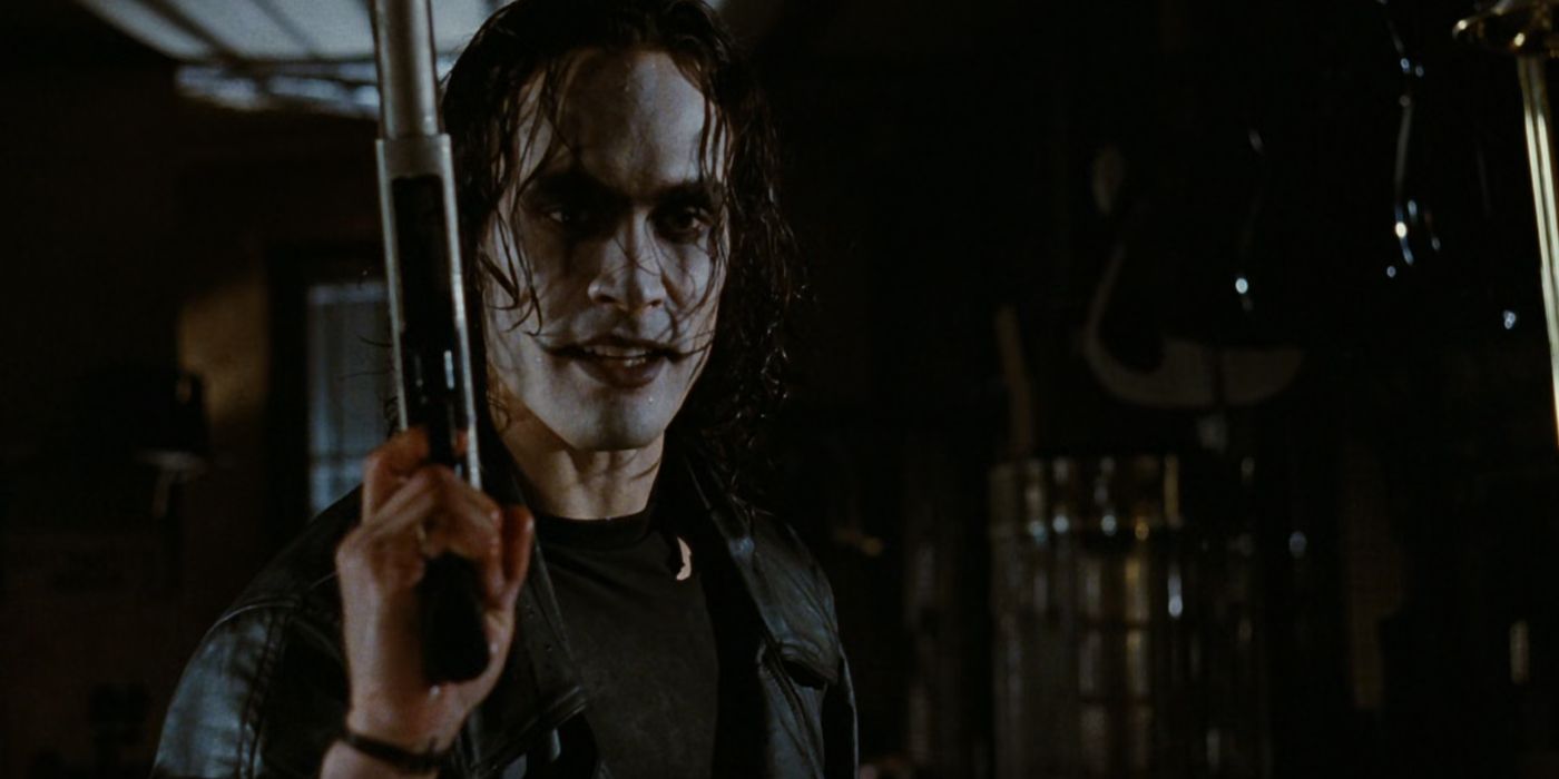 Eric Draven with his gun in The Crow.