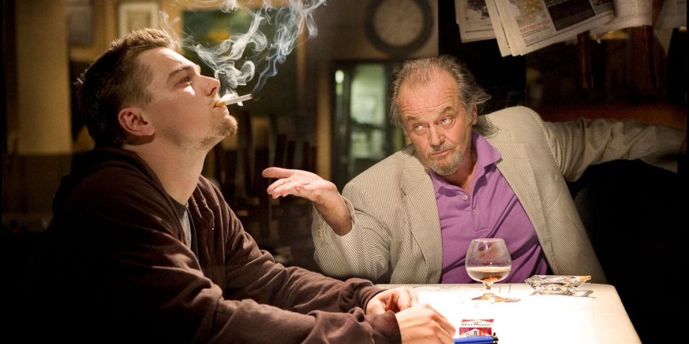 Billy smokes while speaking with Frank in The Departed