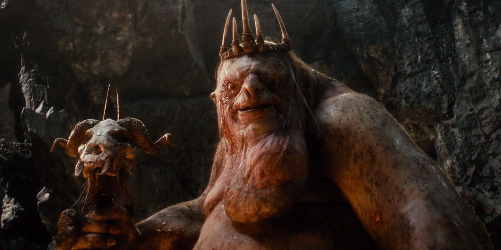 The Great Goblin making faces in The Hobbit