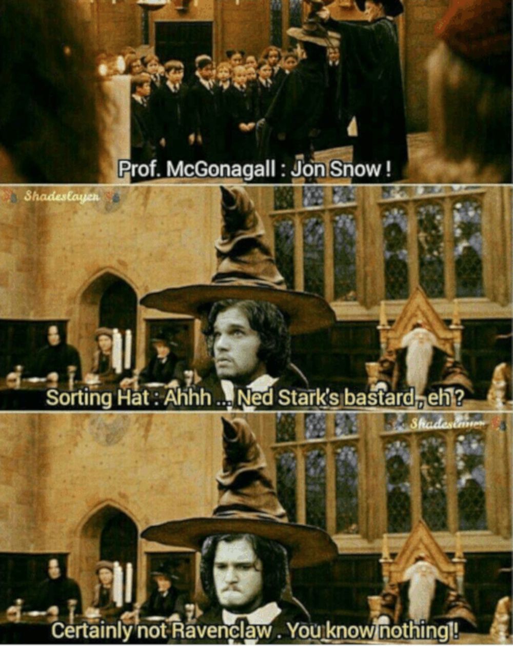 The Sorting Hat Knows All, But Jon Snow Knows Nothing