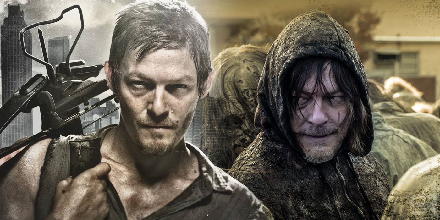 The Walking Dead Daryl in Season 1 and Season 10