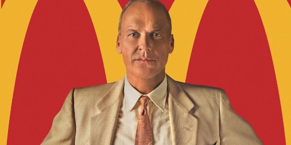 Michael Keaton in front of a McDonald's logo in The Founder