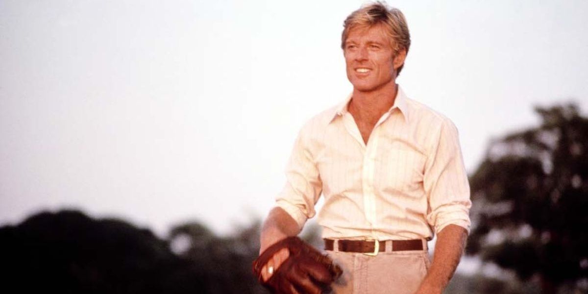 Robert Redford as Roy with a glove on in The Natural