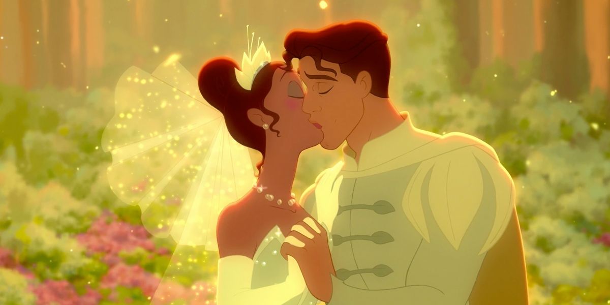 Tiana and Naveen's kiss from Disney Princess and the Frog copy