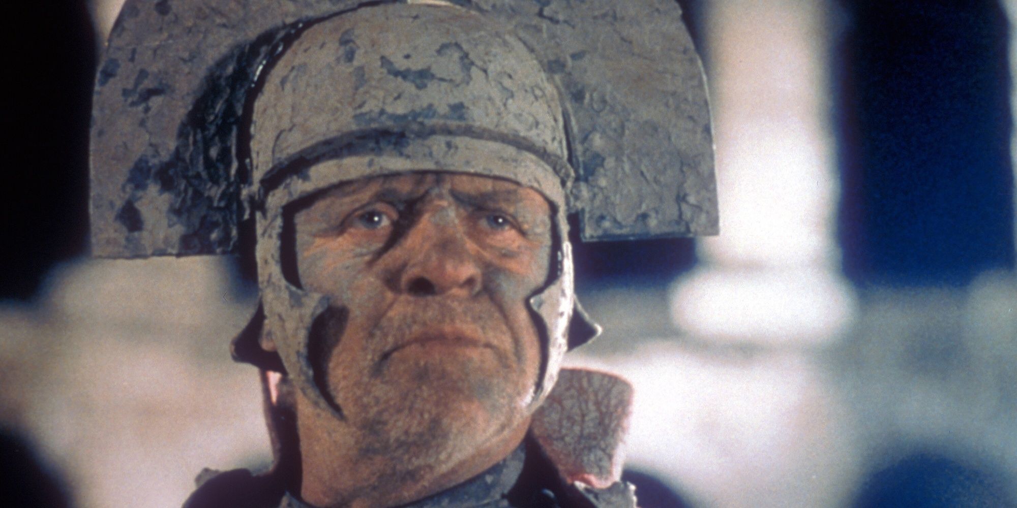 Anthony Hopkins as Titus Andronicus in Titus with a dirty face