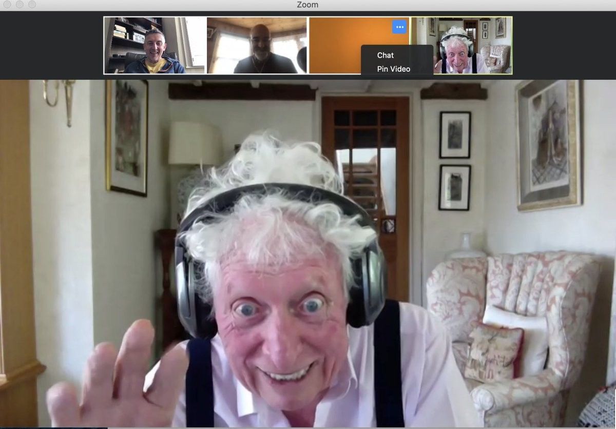 Tom Baker recording Doctor Who Shadow of the Sun remotely