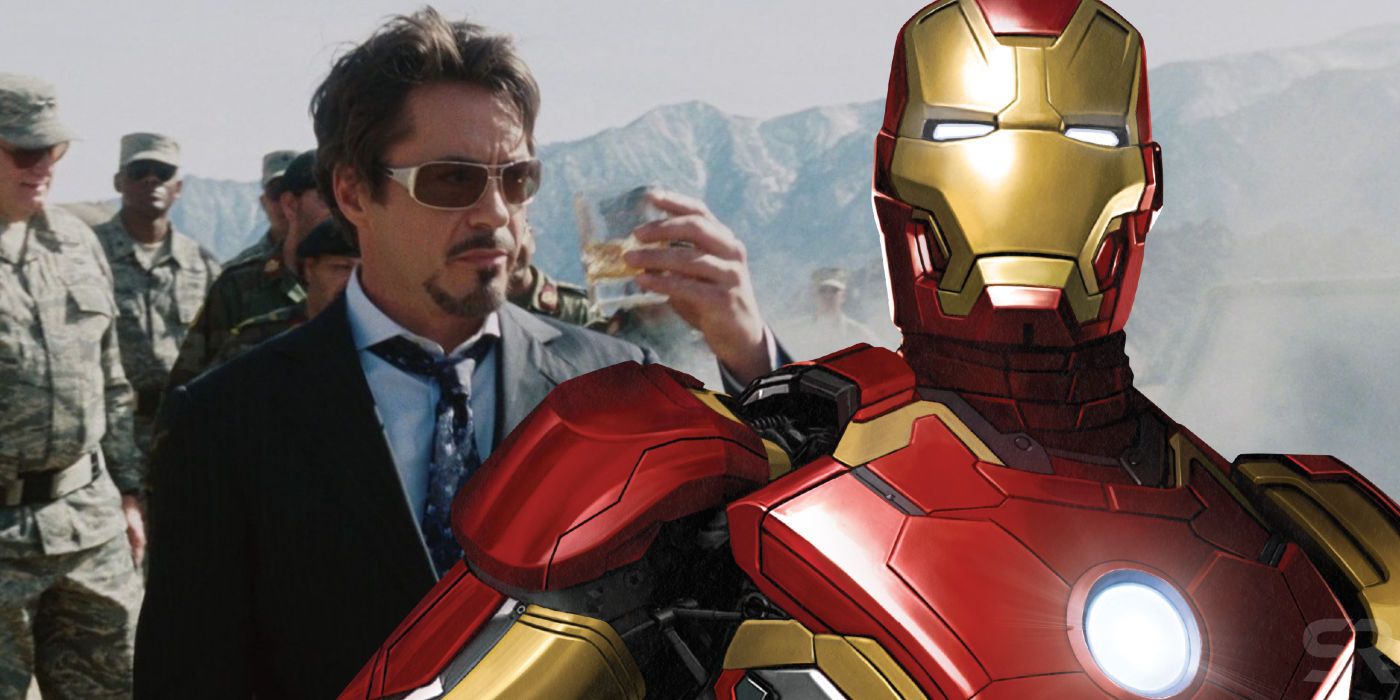 Tony Stark Drinking and Iron Man Armor