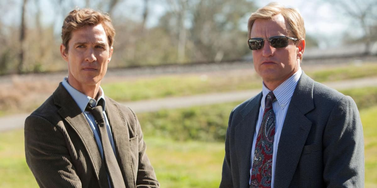 McConaughey and Harrelson look into the distance in True Detective