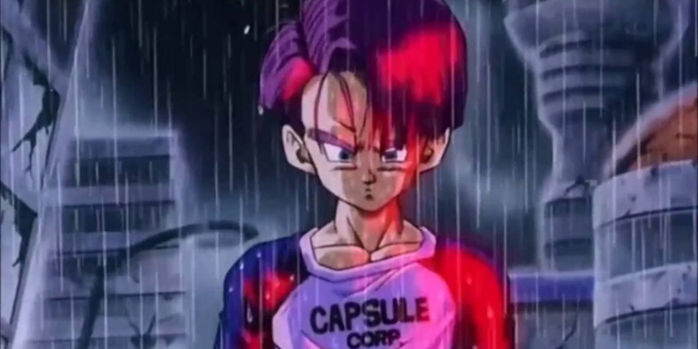 Trunks reacting angrily to Gohan's death in History Of Trunks