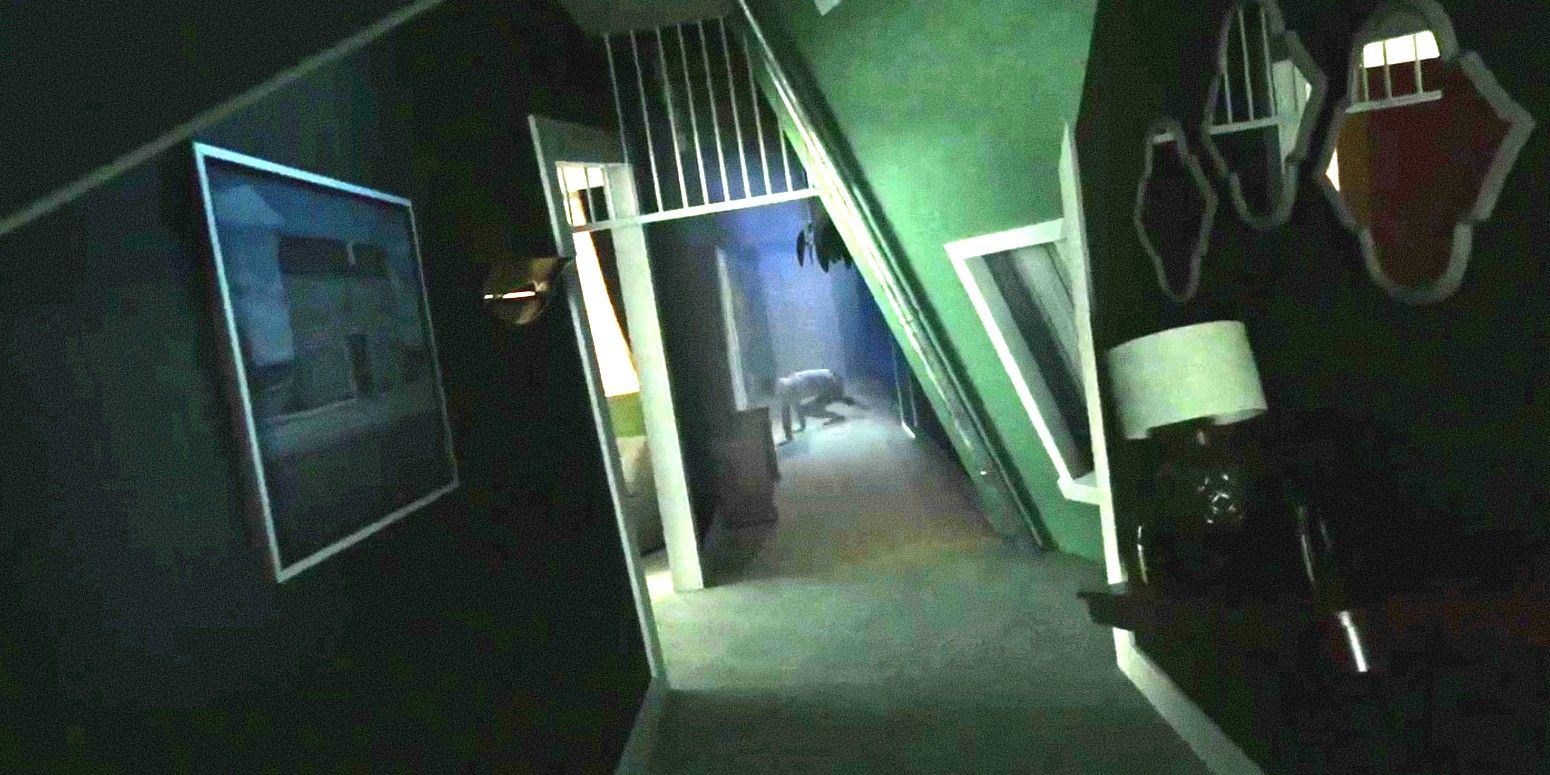 Vivarium Ending Scene with the boy crawling through the halls