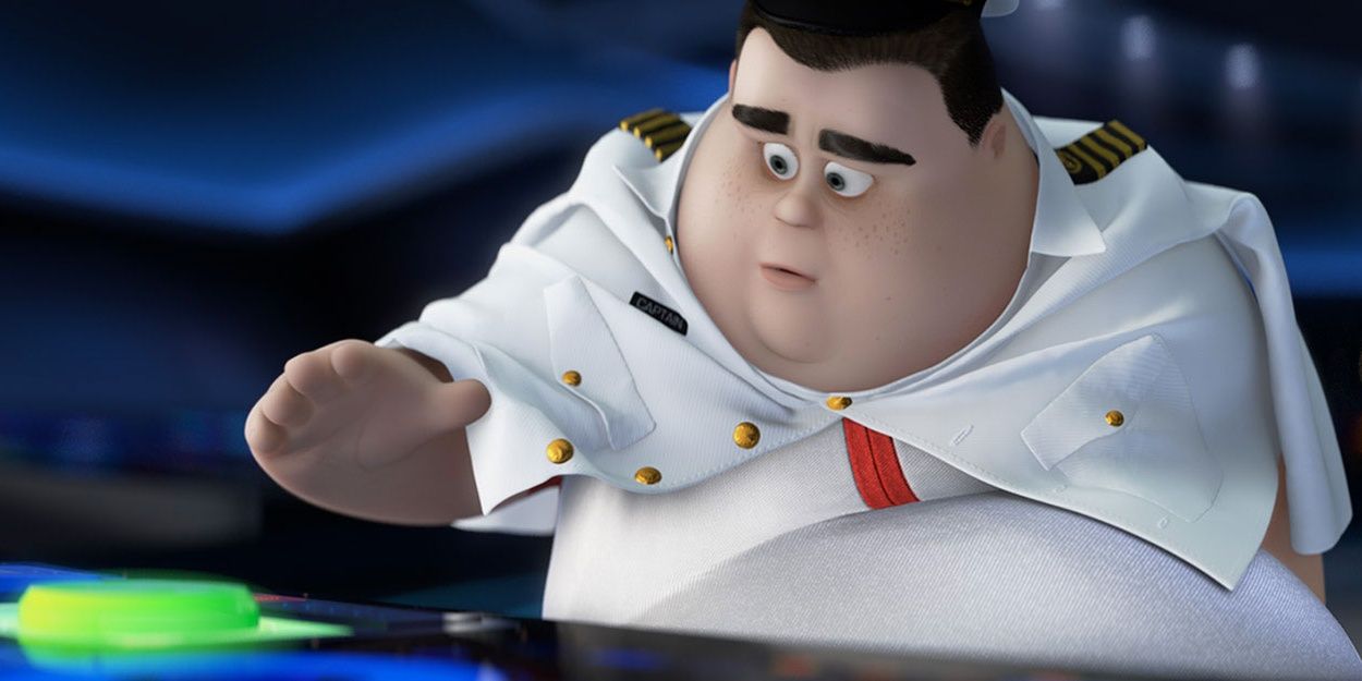 The Captain about to press a button in Wall-E