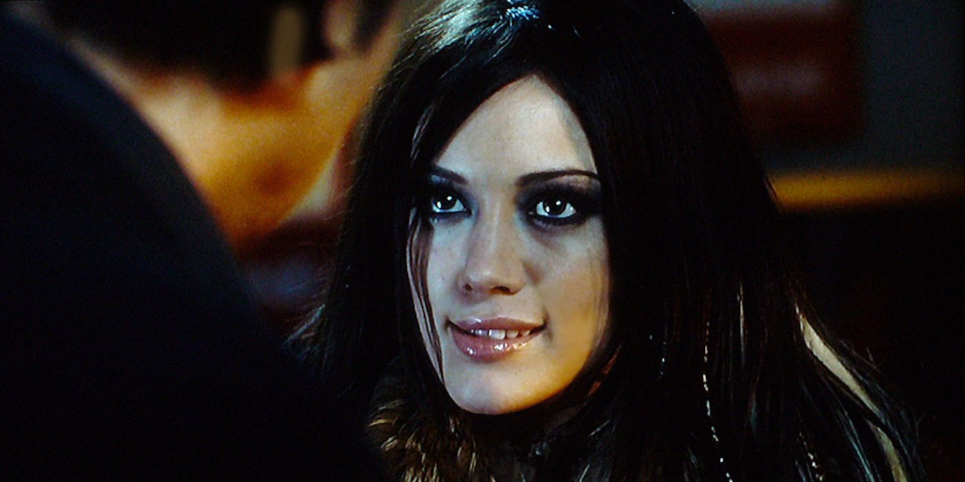 Hilary Duff with goth makeup in War, Inc